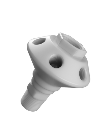 CT-SPE6XL - STACKING MANIFOLD for type E port (1/2" NPT), 6-Port, size XL, (1) 1/2" NPT, (5) 1/4" NPT, PP