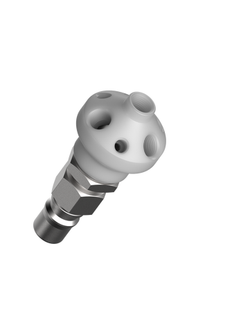CT-JSP7M - MANIFOLD for Justrite steel quick disconnect, 7-Port, size M, (4) 1/8" NPT, (3) 1/4-28, PP
