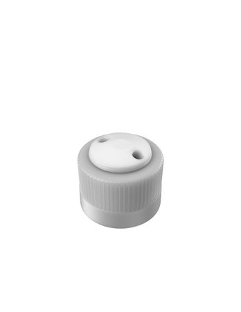 CT-38NX2T - SOLVENT EXTRACTION CAP for 38-430 plastic bottle, 2-port PTFE with PP collar