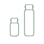 Drawings of two sizes of headspace gc vials
