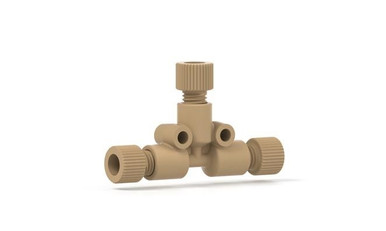 P-714 - Tee Assembly 1/4-28 - 1/16in PEEK .040 thru - Chrom Tech, Inc.