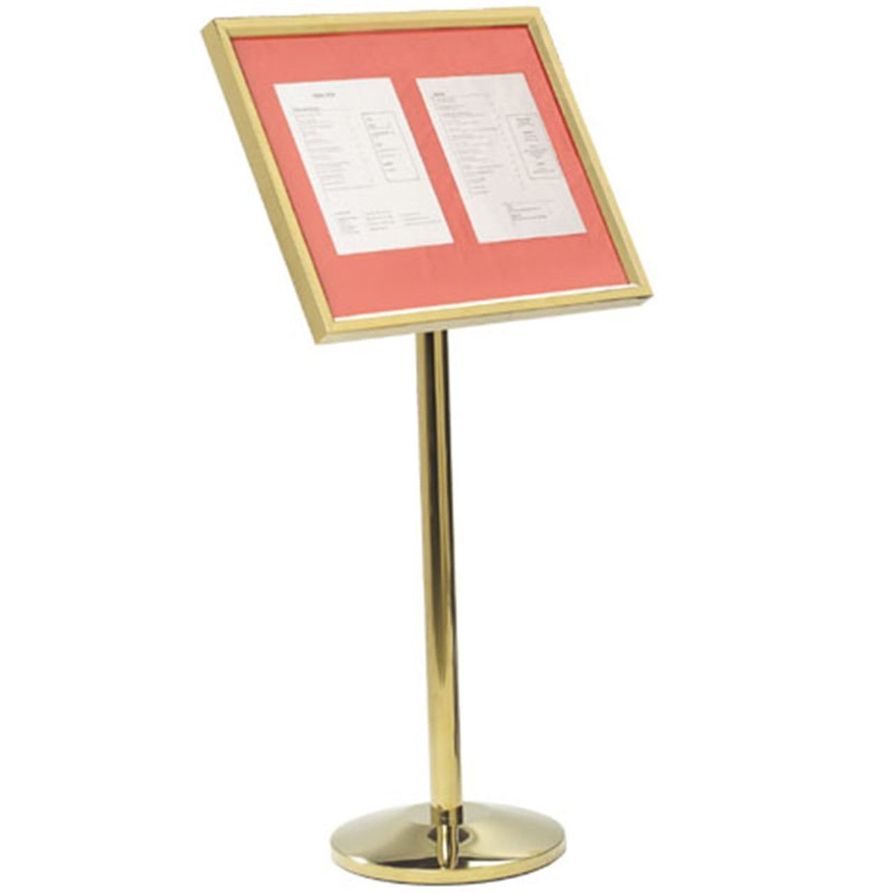 Aarco Products P-5B Small Menu and Poster Holder - Brass
