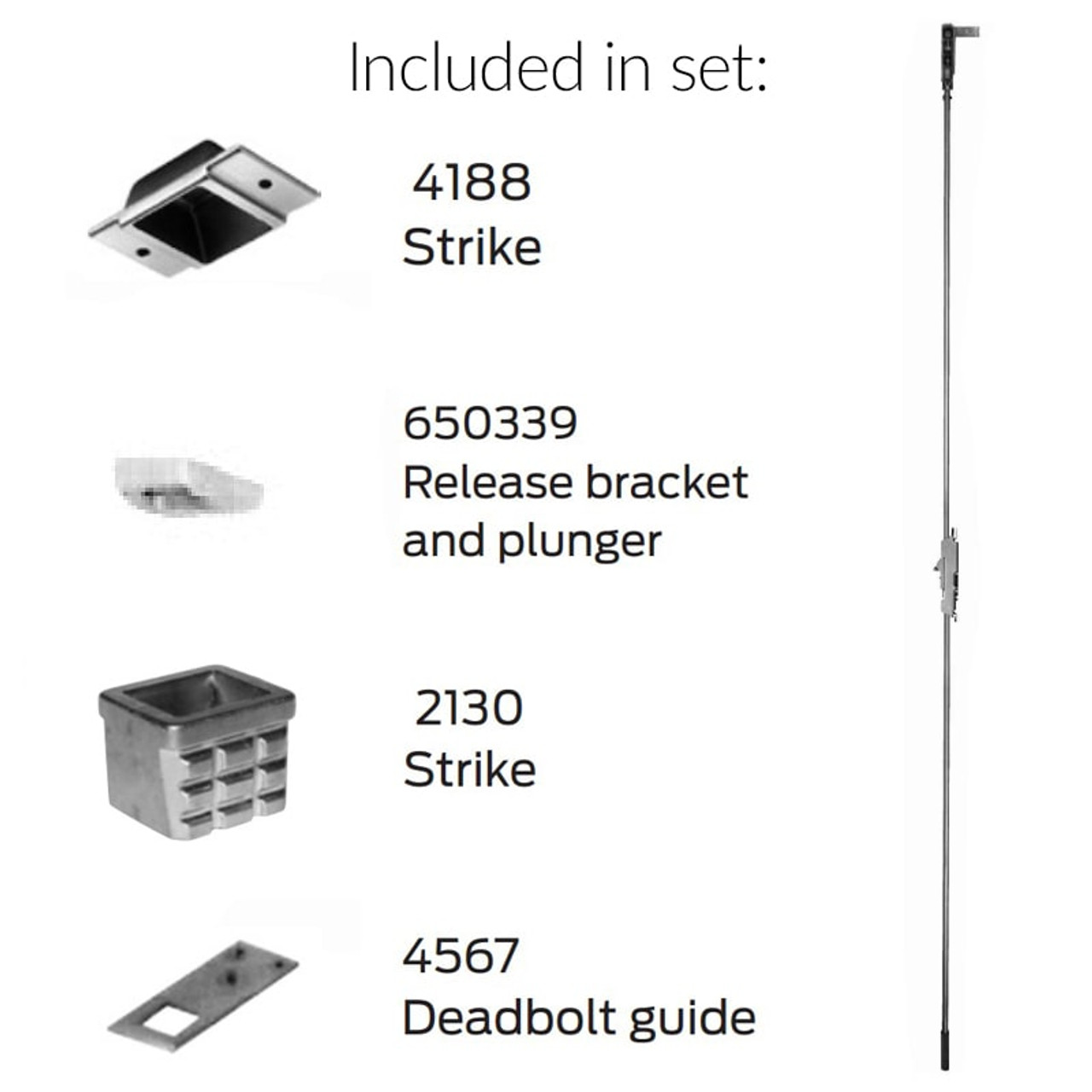 Falcon 25 Series Concealed Vertical Rod Exit Device - Set