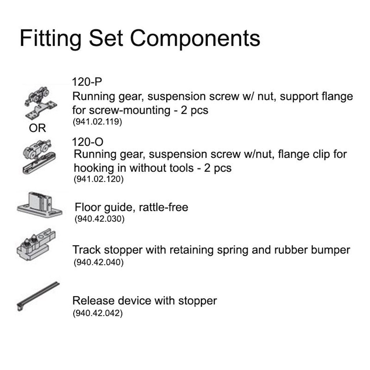 Hafele Slido Classic 120 Sliding Wood Door Fitting - detail 1