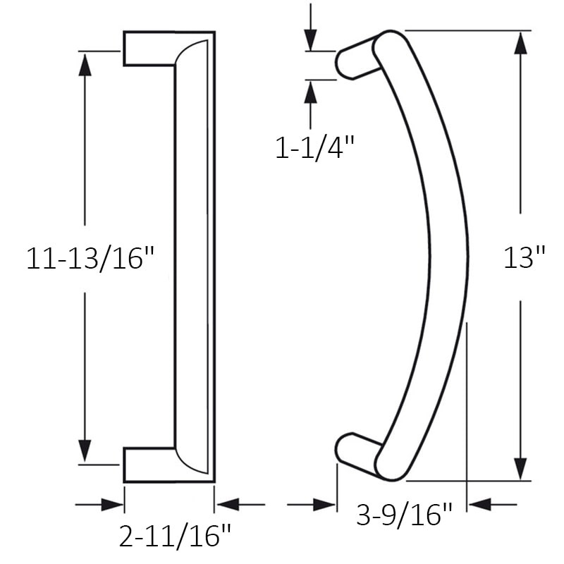 Hewi Nylon Flat Front Curved Door Pull Handle - 130.550.1 - Harbor