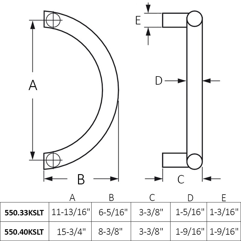 Hewi Nylon Half Circle Door Pull Handle - 550.33KSLT