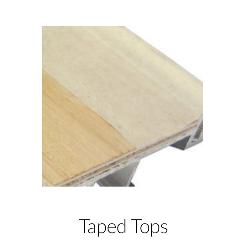 Full Abrasive 4" Stair Tread with Short Tipped Nosing & Extruded Anchor - Babcock Davis - Taped Tops