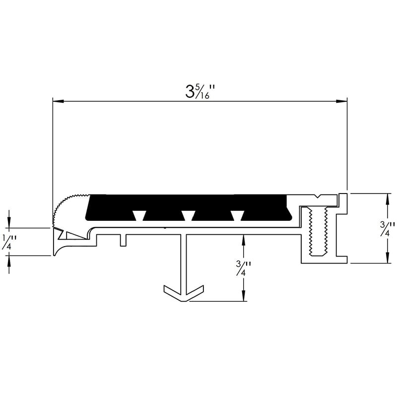 Two-Part Full Abrasive 3-⅜" Stair Tread with Extruded Anchor - Babcock Davis - Spec Sheet