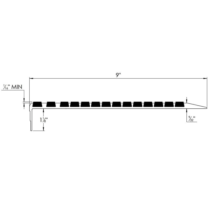 Bar Abrasive 9" Renovation Stair Tread with Drilled Holes - Spec Sheet 