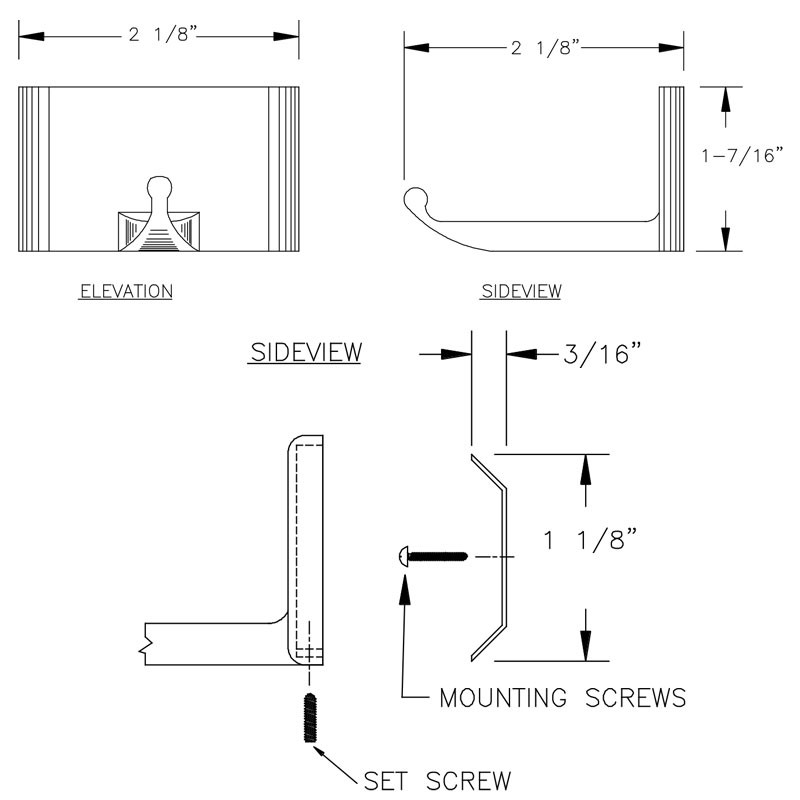 ASI Chrome Zamak Wall Hook 0740-Z