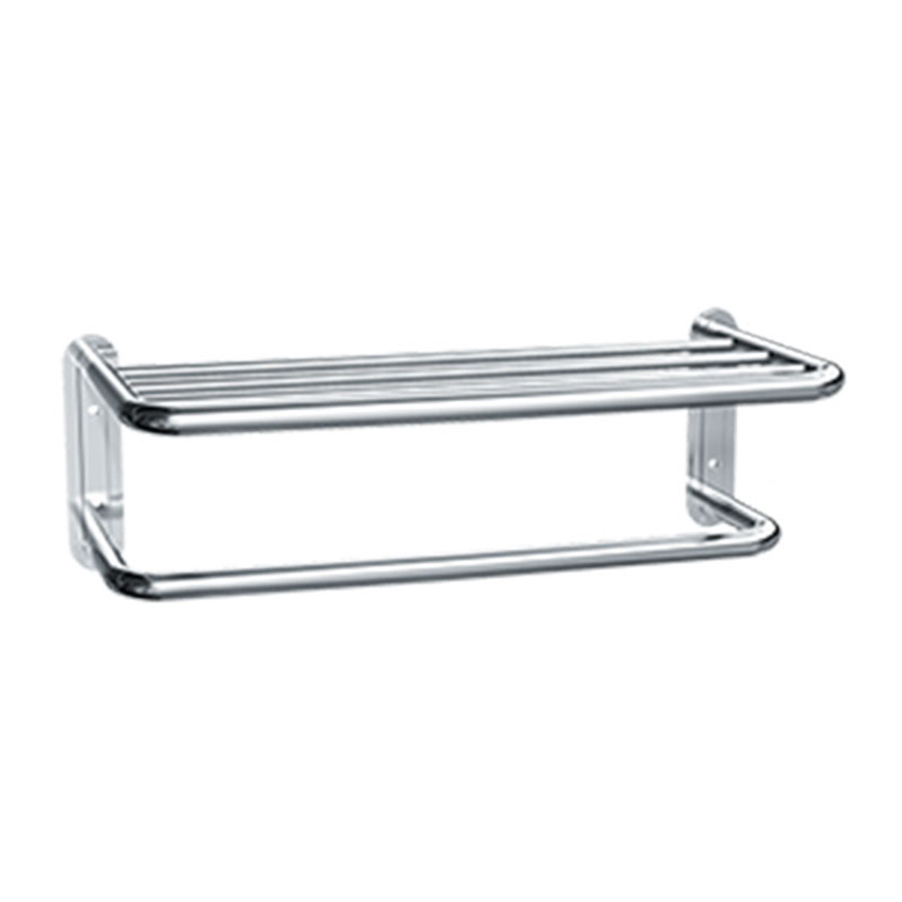 ASI 7311 Towel Shelf w/Towel Bar Surface Mounted, Brigh