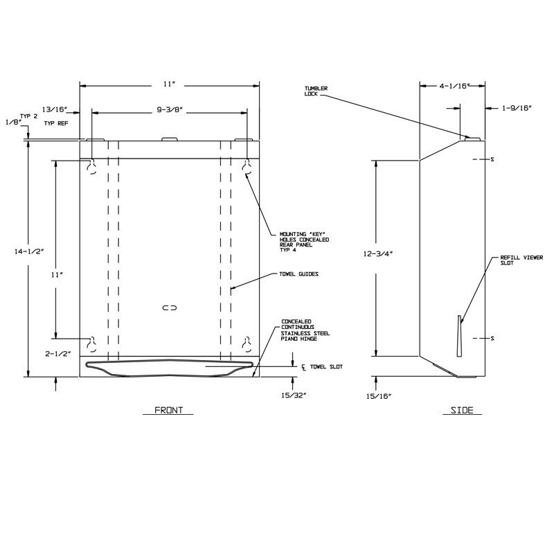 ASYSA - oandoページ ASI Surface Mounted Paper Towel Dispenser 0210 - Traditional