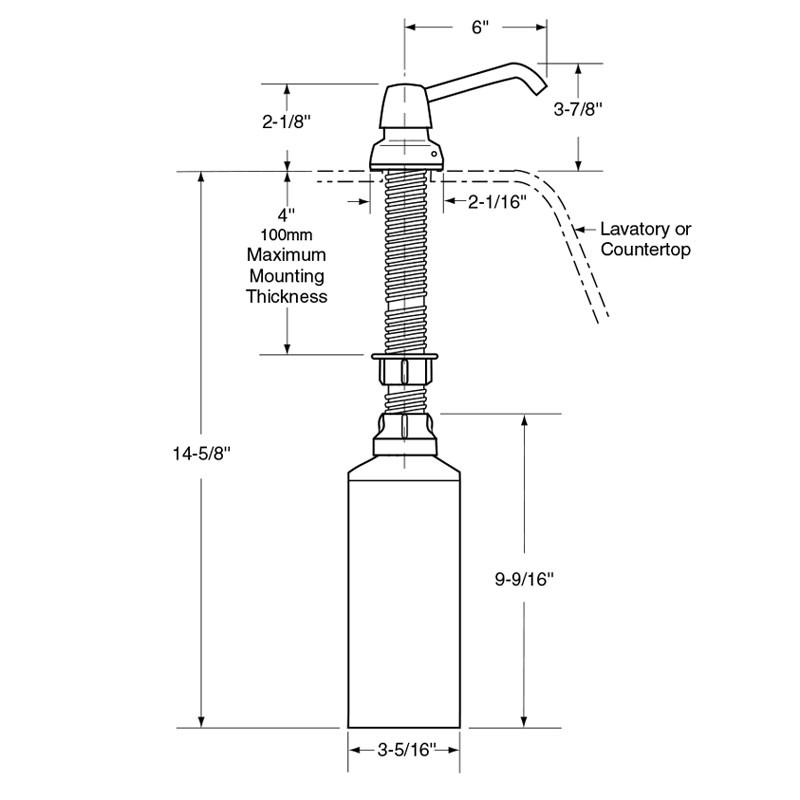 Bobrick Lavatory Mounted Soap Dispenser 6