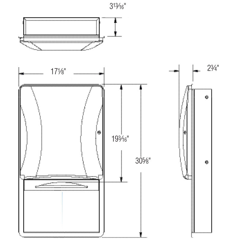Bradley Stainless Steel Paper Towel Dispenser Diplomat Series