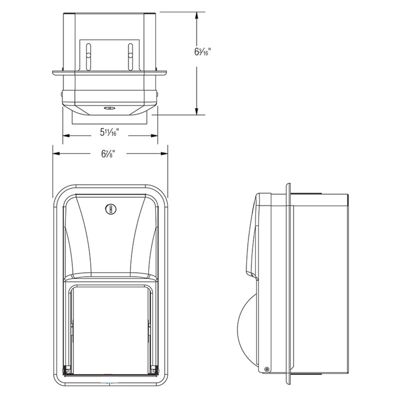 Bradley Recessed Dual Roll Toilet Tissue Dispenser 5A00 - Diplomat Series