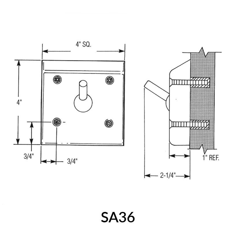 Bradley Surface Mounted Security Tension Towel Hook SA35