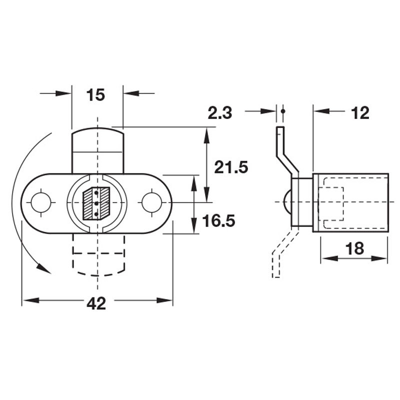 Timberline Cylinder Module System Cam Lock Body (235.08.009)-detail 1