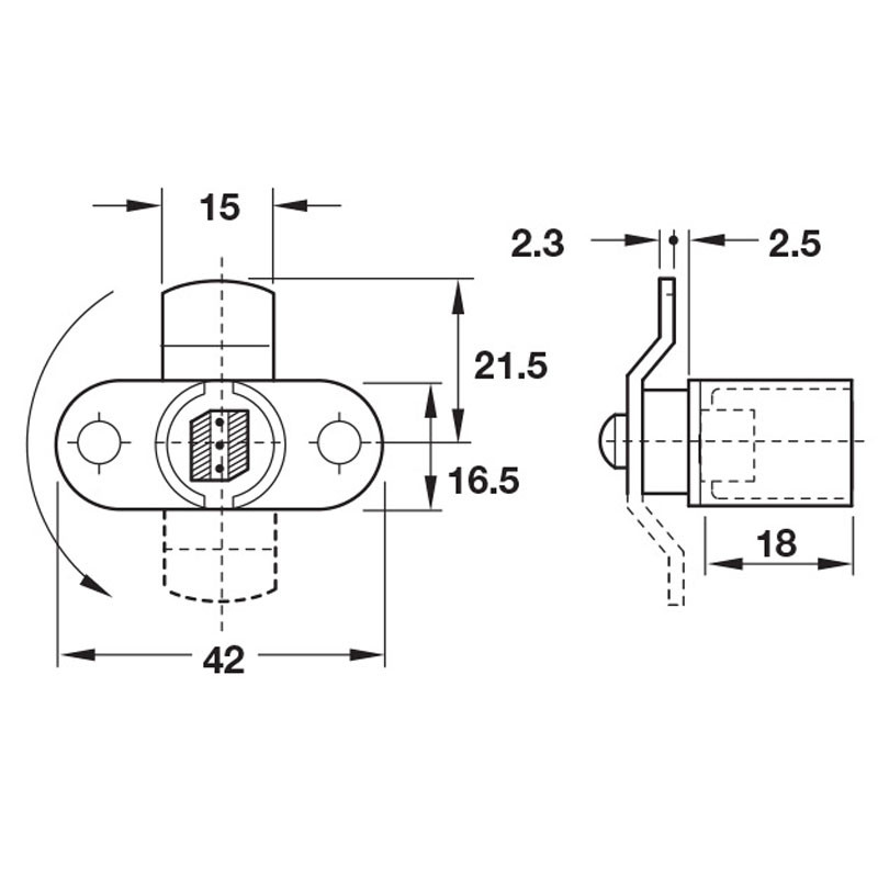 Timberline Cylinder Module System Cam Lock Body (235.08.107)-detail 1