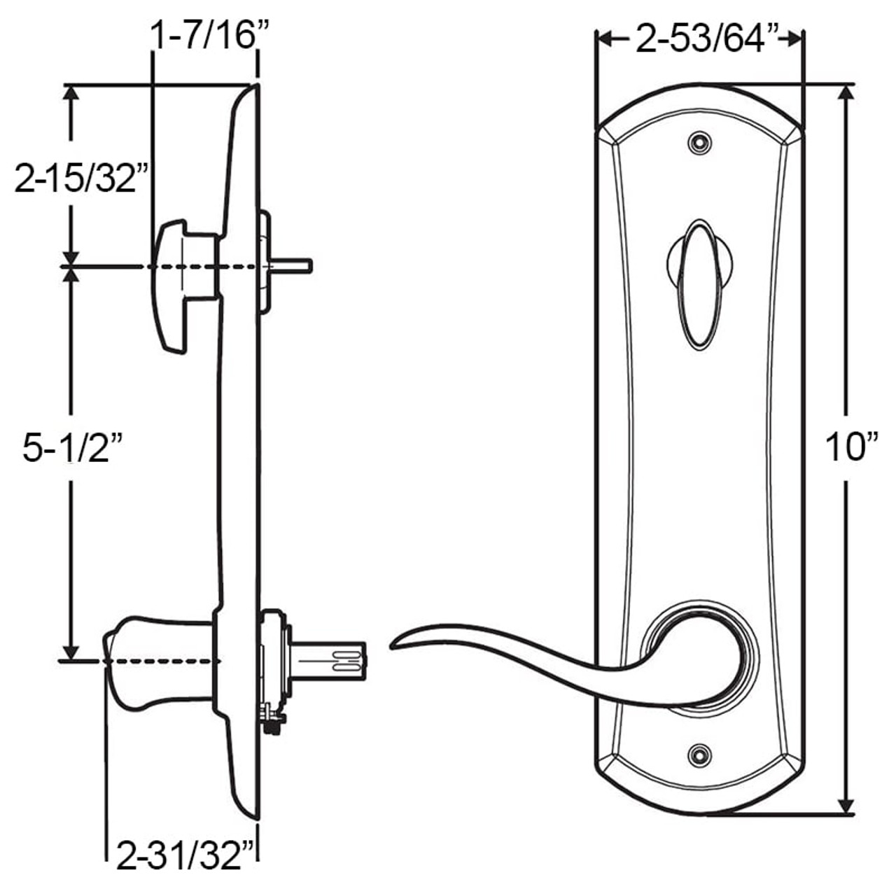 Kwikset Metal Interconnect with Tustin Lever - Spec Sheet