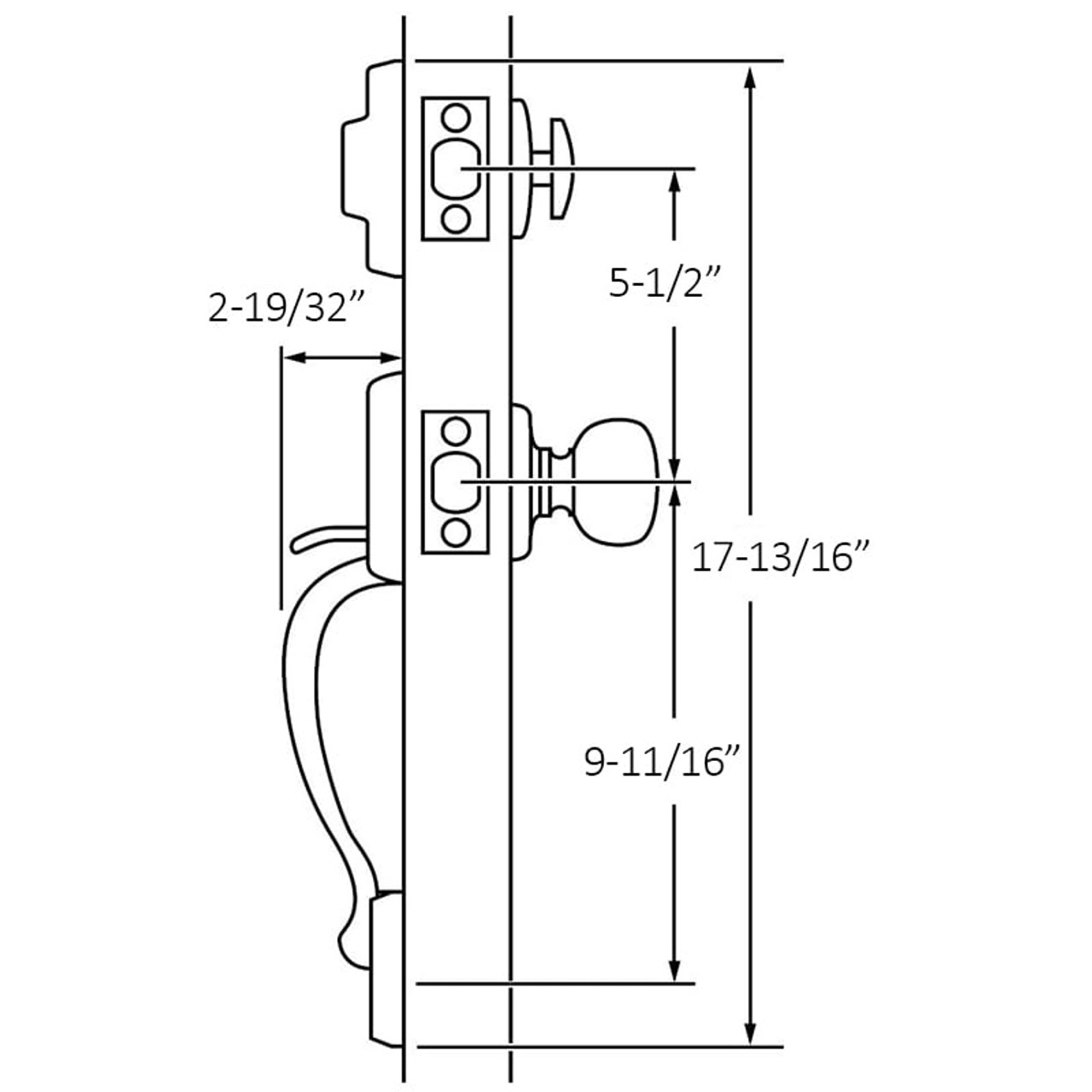 Kwikset Signature Series Montara Two Point Handleset - Spec Sheet