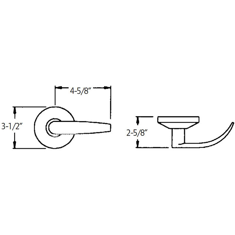 Falcon B Series Grade 2 Quantum Door Lever  - Size