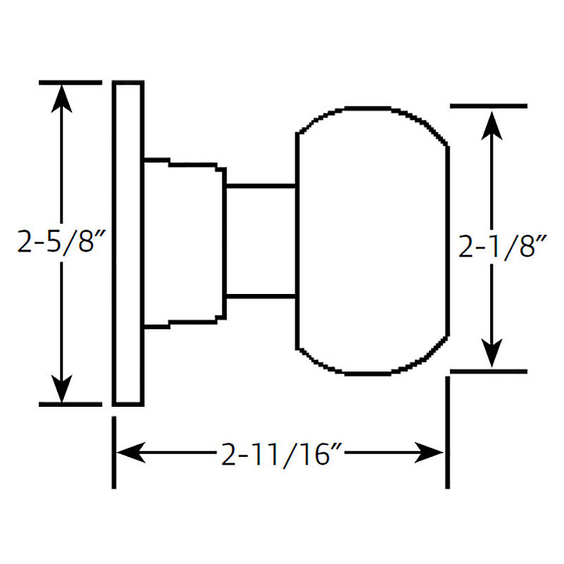 Falcon X Series Grade 1 Heavy Duty Troy Gala Door Knob - Size