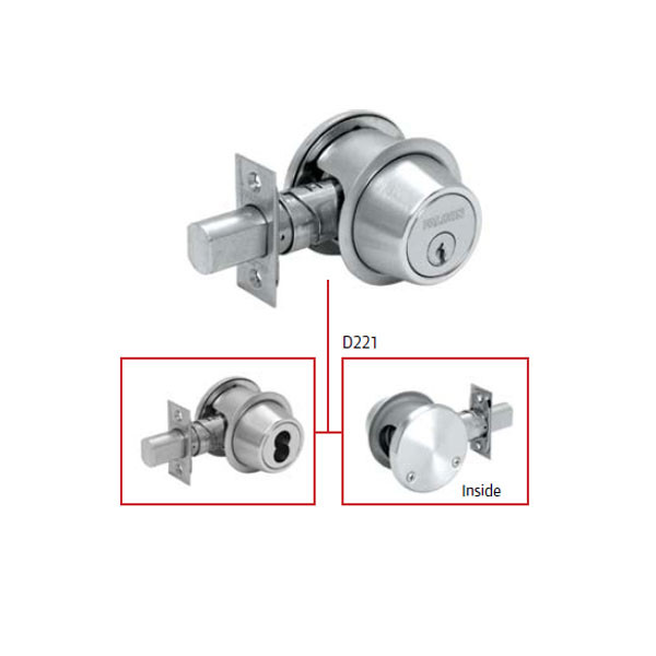 Falcon D Series Grade 2 Single Cylinder Deadbolt with Blank Interior D221 - Image