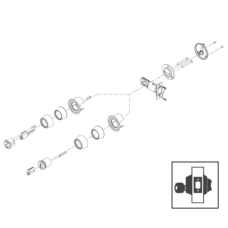 Falcon D Series Grade 2 Single Cylinder Classroom Deadbolt D211 - Size