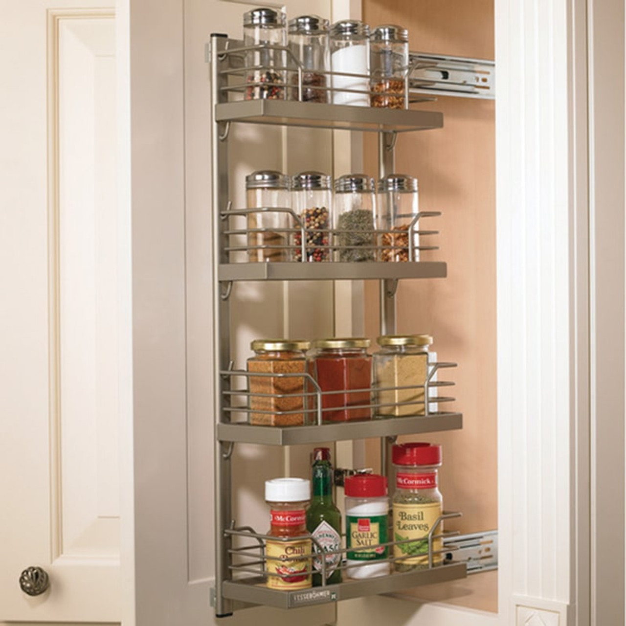 Kessebohmer Narrow Cabinet Pull-Out Metal Frame Spice Rack