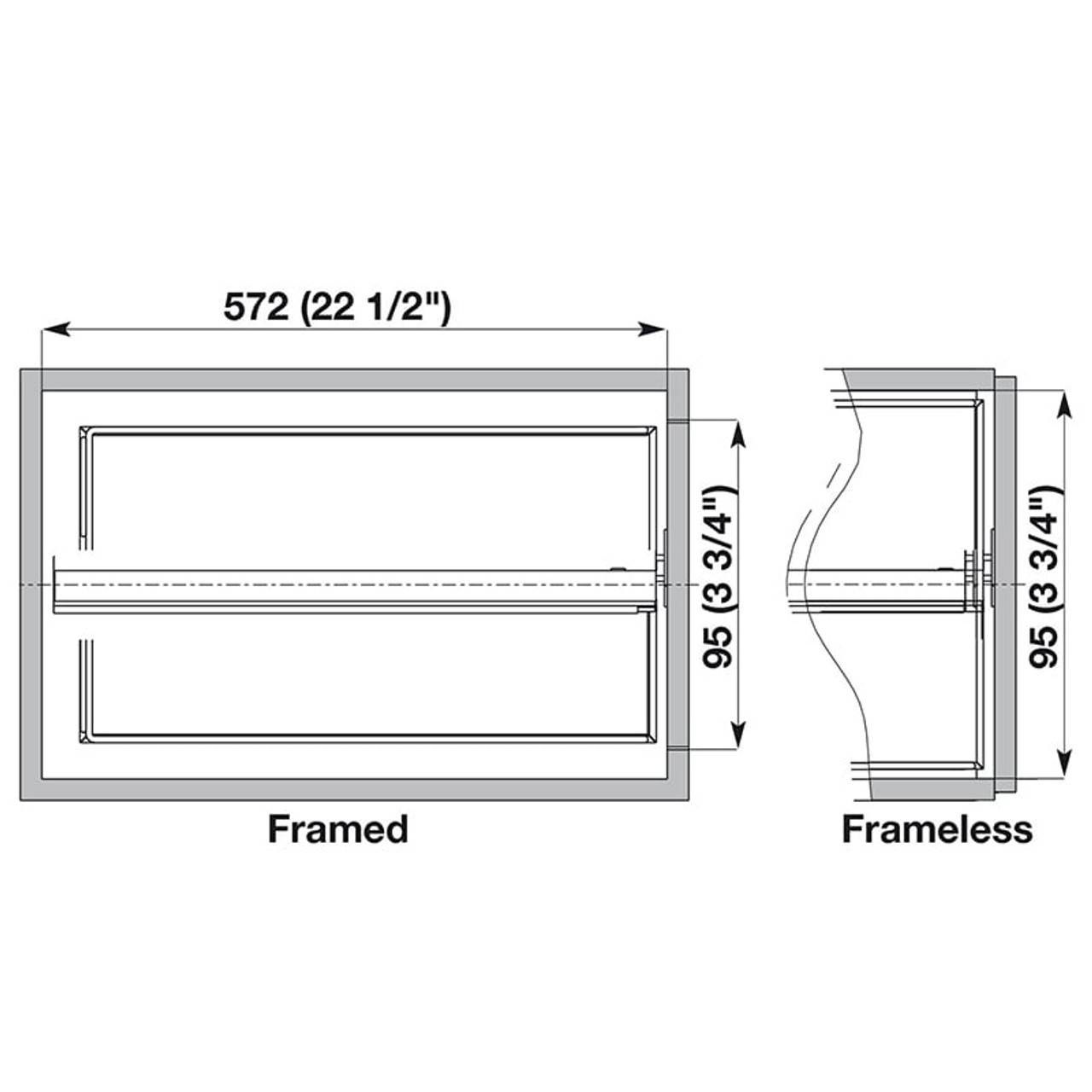Kessebohmer Soft Close Base Pull-Out II Frame and Trays - Spec Sheet
