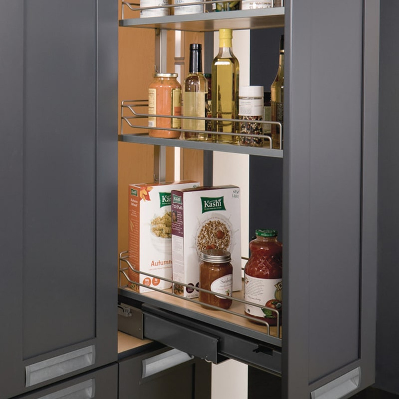 Kessebohmer Pantry Pull-Out Full Extension Frame and Trays