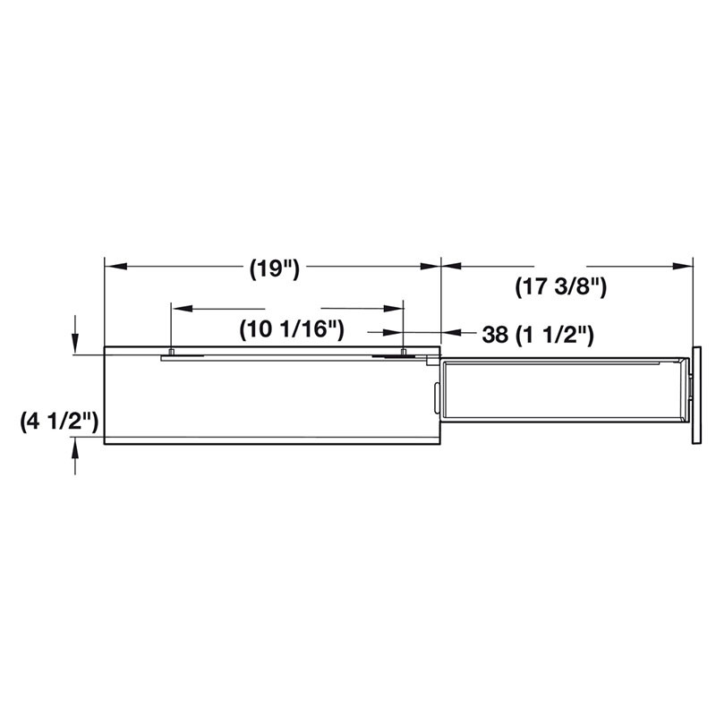 Kessebohmer Narrow Base Baking Tray Pull-Out 595.18.230 - Spec sheet