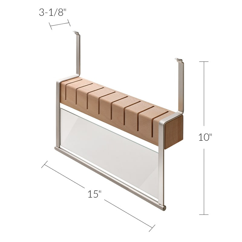 Kessebohmer Wood Knife Holder 521.61.633 - Backsplash Rail System - Spec Sheet