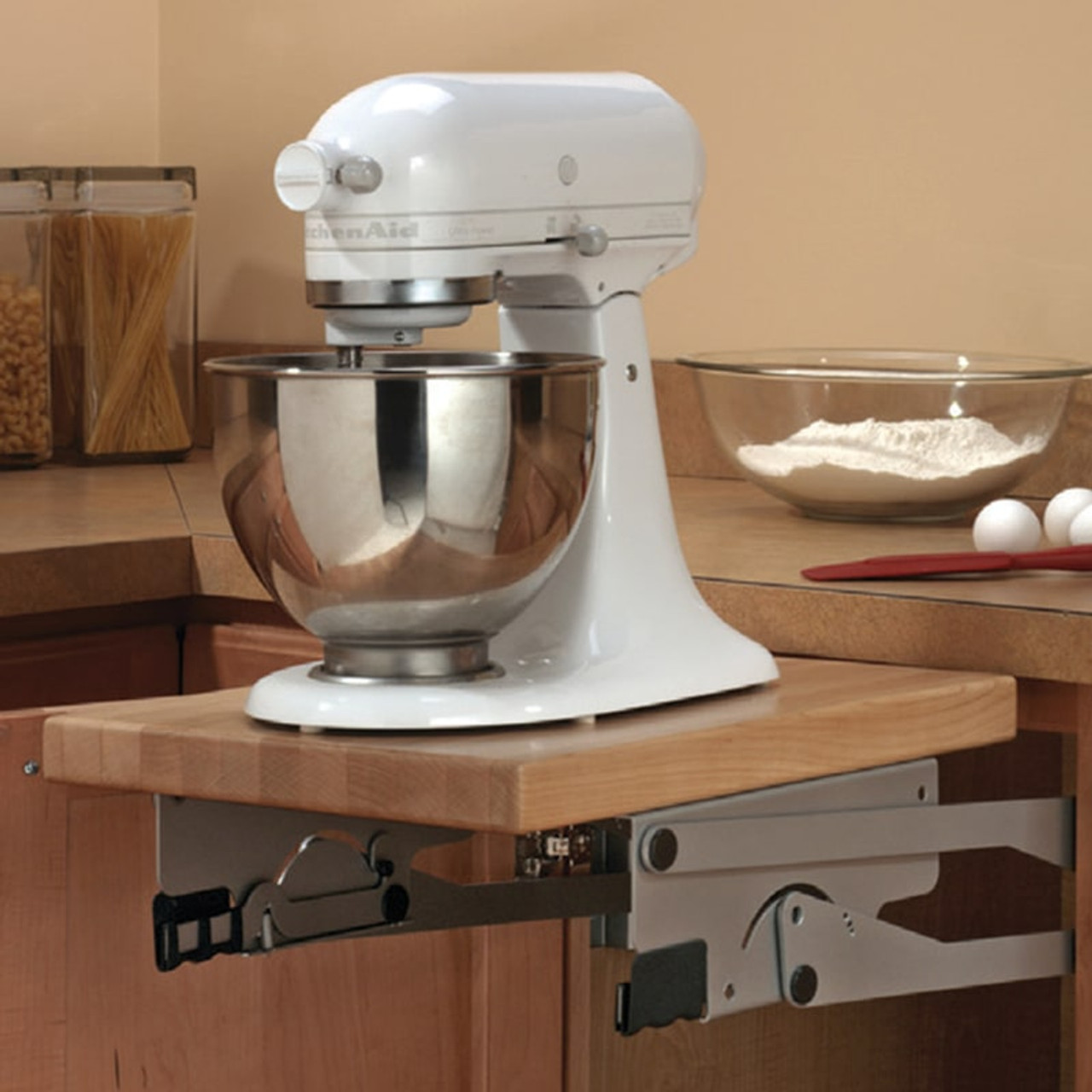 Heavy Duty KitchenAid Mixer Lift with Shelf for Convenient Storage