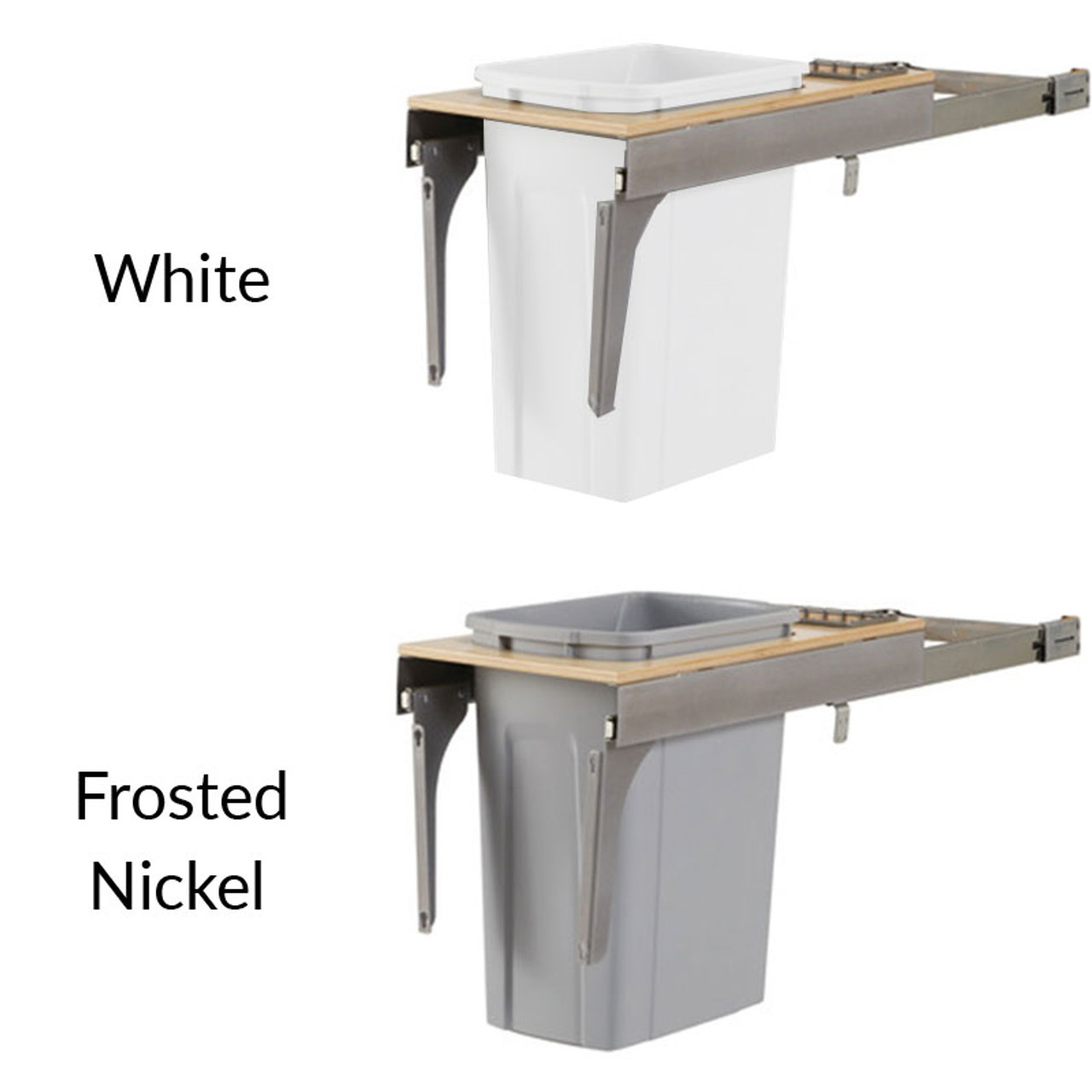 Knape & Vogt Wood Frame Pull-Out Side Mount Waste Bin 503.11.532 - Finish