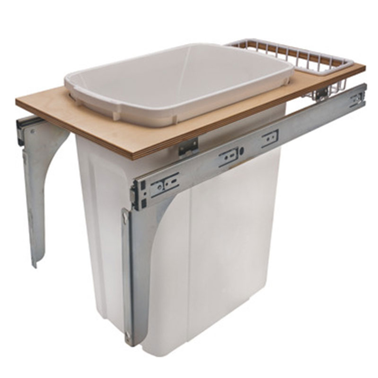 Knape & Vogt Wood Frame Pull-Out Side Mount Waste Bin 503.12.722 - Image