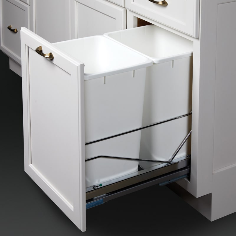 Kessebohmer Metal Frame Bottom Mount Pull Out Double Waste Bin - Application