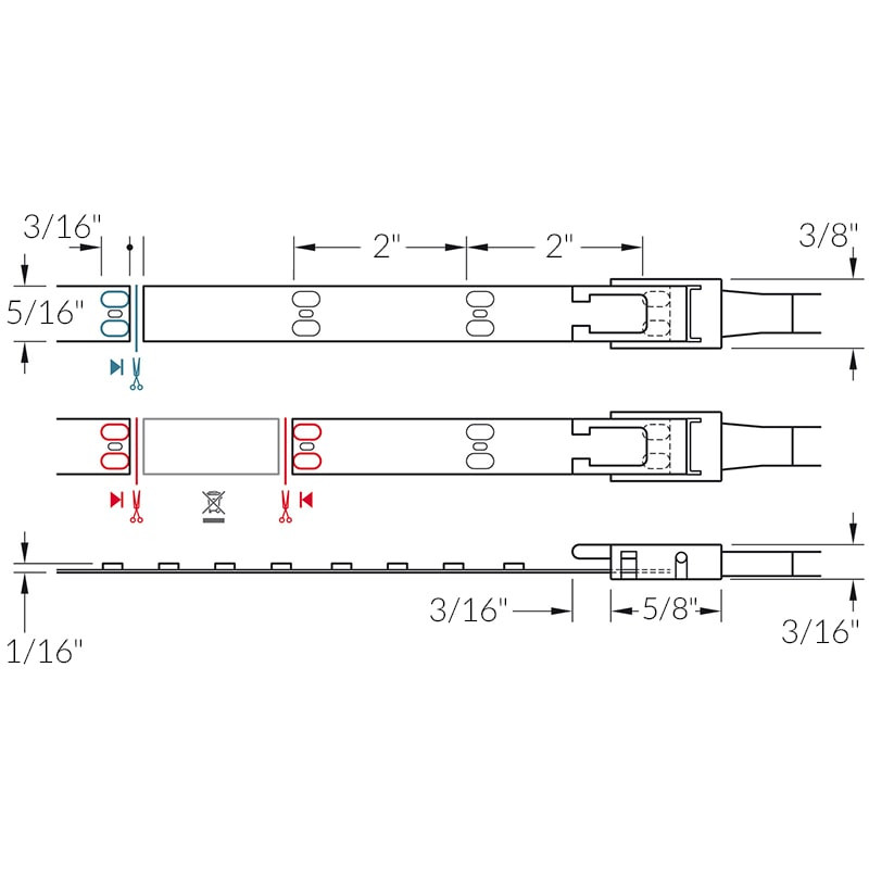 Loox5 Flexible LED Light Strip 3042 Monochrome 24V Cut to Length - Spec Sheet