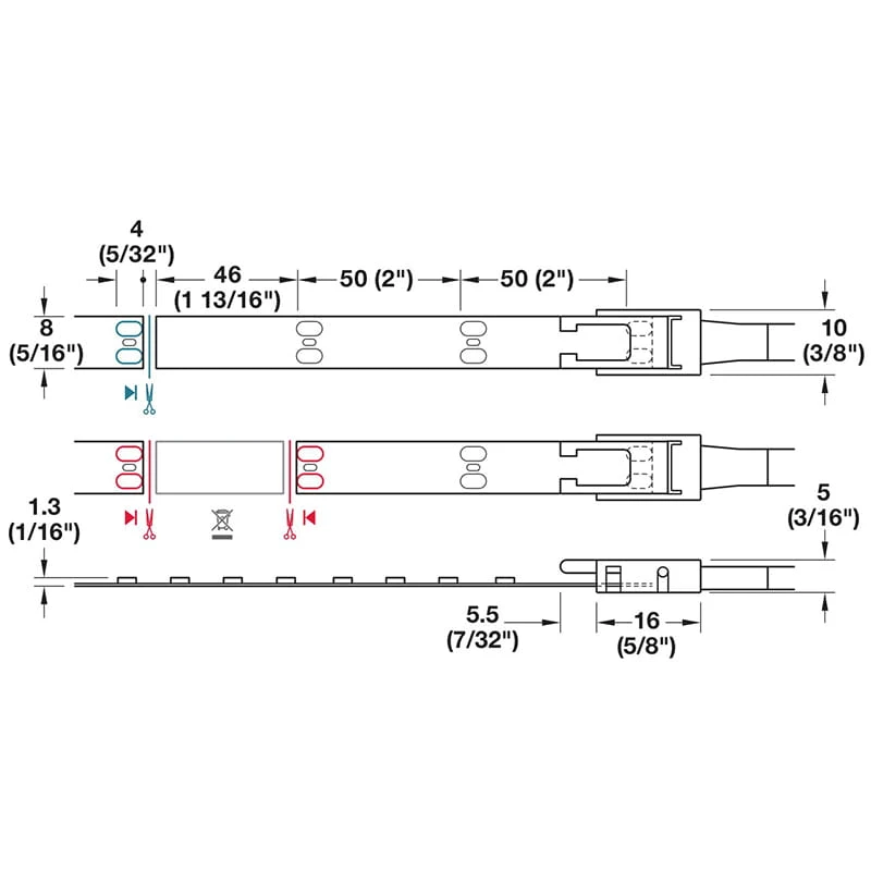Loox5 Flexible LED Light Strip 3142 Monochrome 24V Cut to Length - Spec Sheet