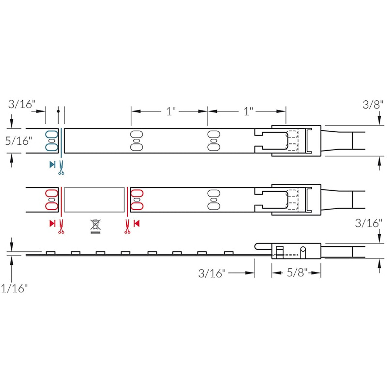 Loox5 Flexible LED Light Strip 2072 Monochrome 12V Cut to Length - Spec Sheet