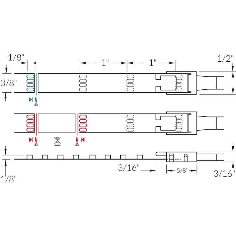 Loox5 Flexible LED Light Strip 2080 RGB Color 12V Cut to Length - Spec Sheet