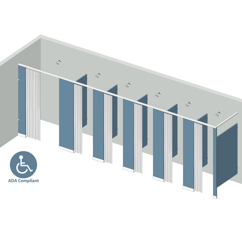 Shower Compartment - In Corner - Left Hand - 6 Stall ADA Wet Area Stall