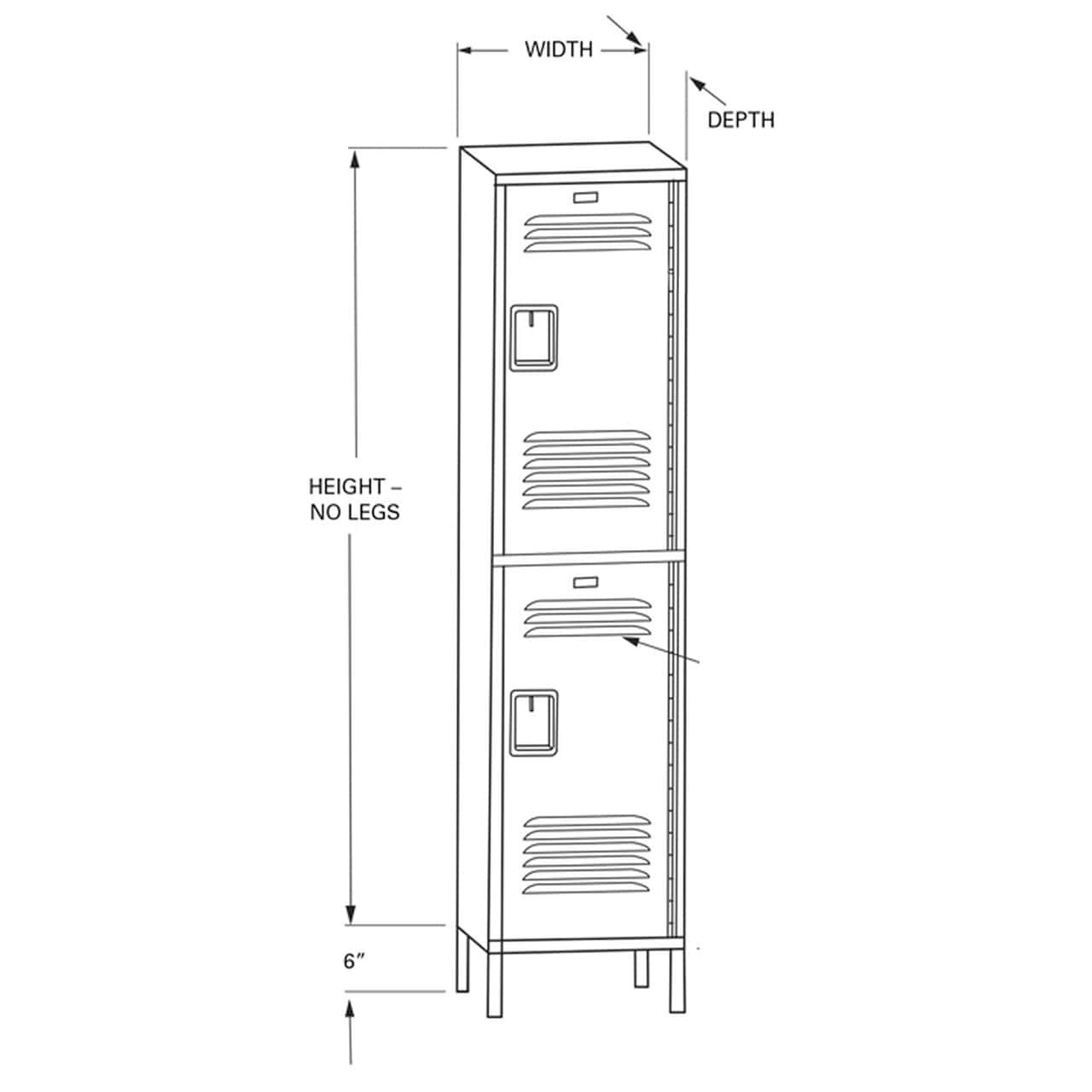 Double Tier Metal Lockers ADA Compliant - ASI Traditional Collection - Dimensions