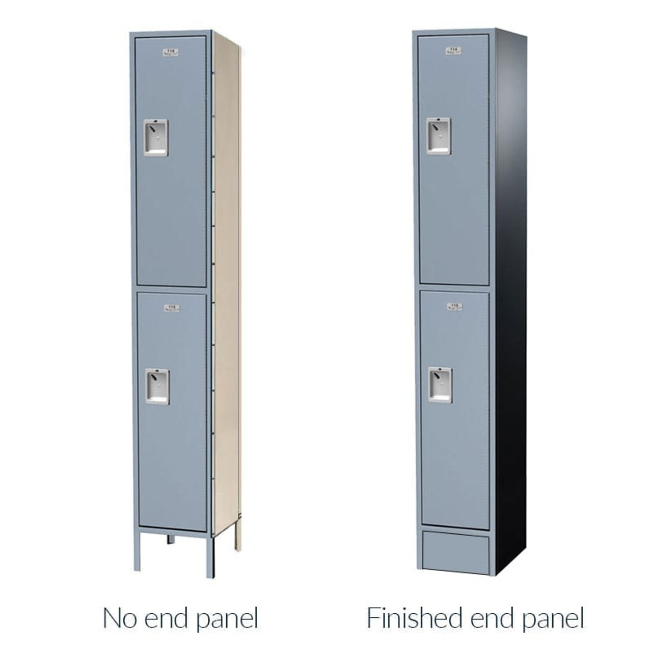 Double Tier Metal Lockers - ASI Traditional Plus Collection - Finished End Panel