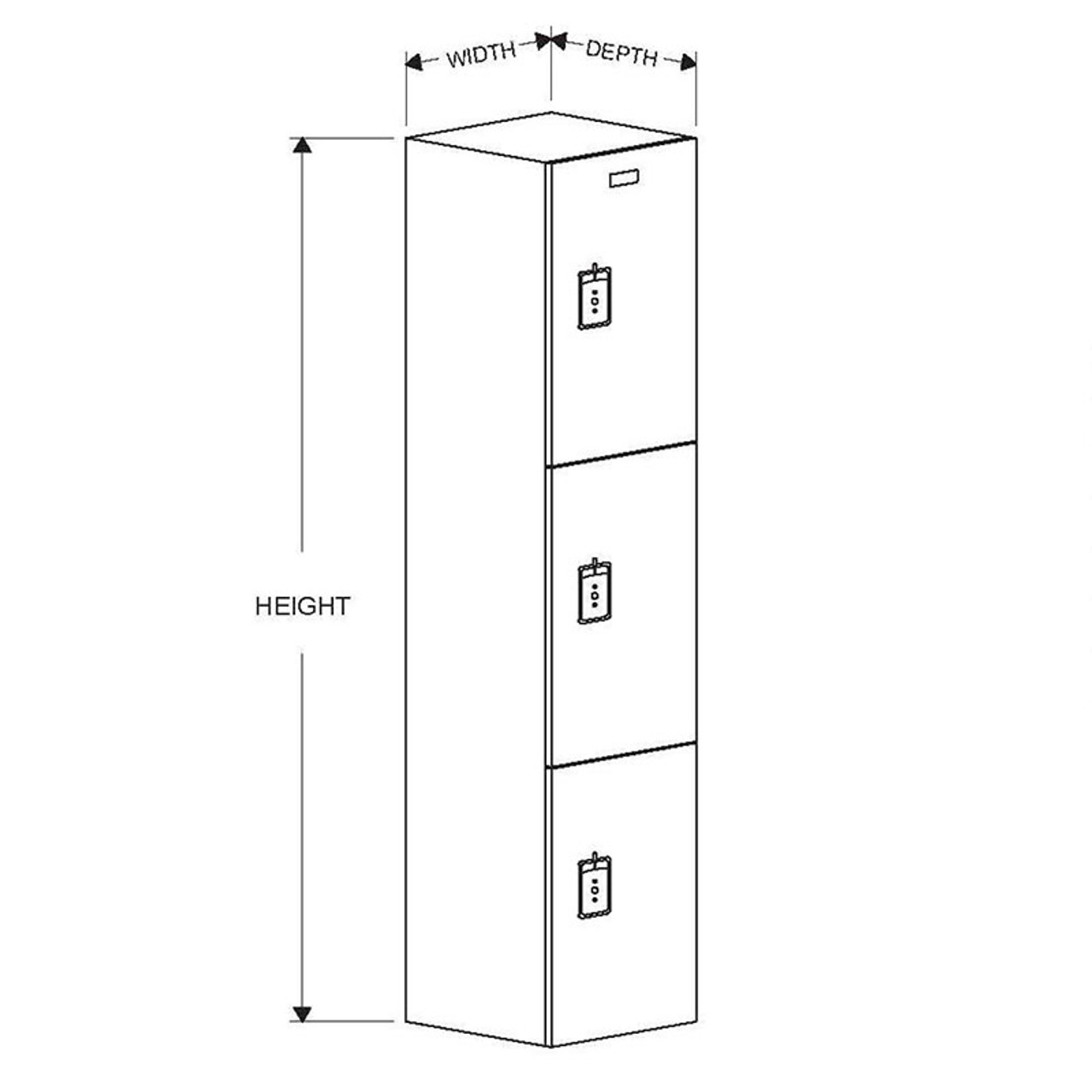 ASI Triple Tier Phenolic Lockers - Traditional Collection - Size