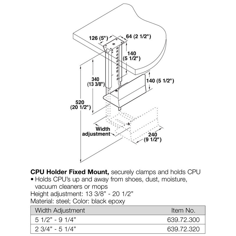 CPU Holder - All Metal Fixed Mount Version - detail 1