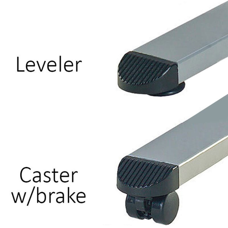 Gibraltar Oval T Metal Table Base with Wire Management Raceway (set of 2) - Casters