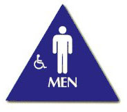 Cal-Royal 10-1/2" High Triangle ADA Men's/Handicap Restroom Sign with ...