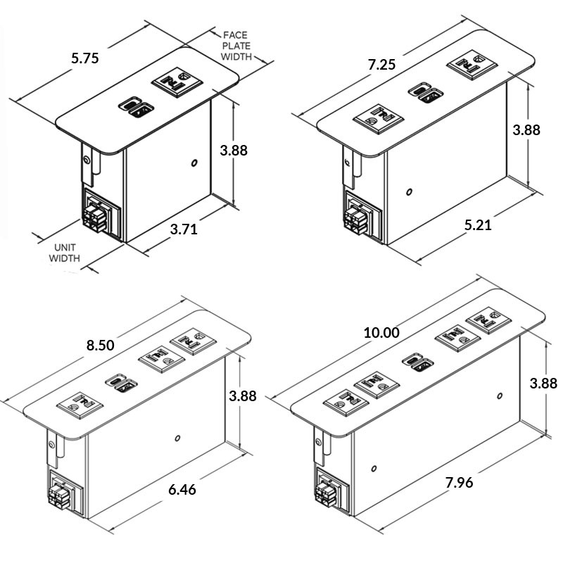 Cove DaisyLink - Clamp Mount (1 to 4 Power with 2 Active USB) - Size