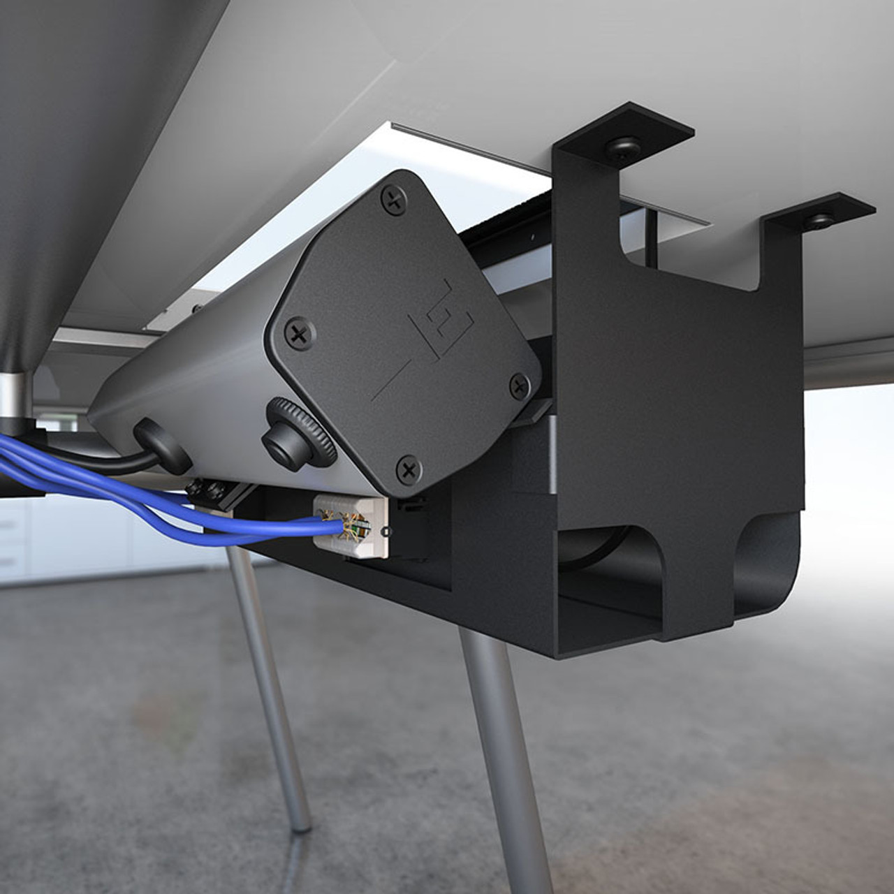 Seclusion Hide It Kit for Recessed Desktop Installation (HIDEIT-S-B-K) Large Under Desk